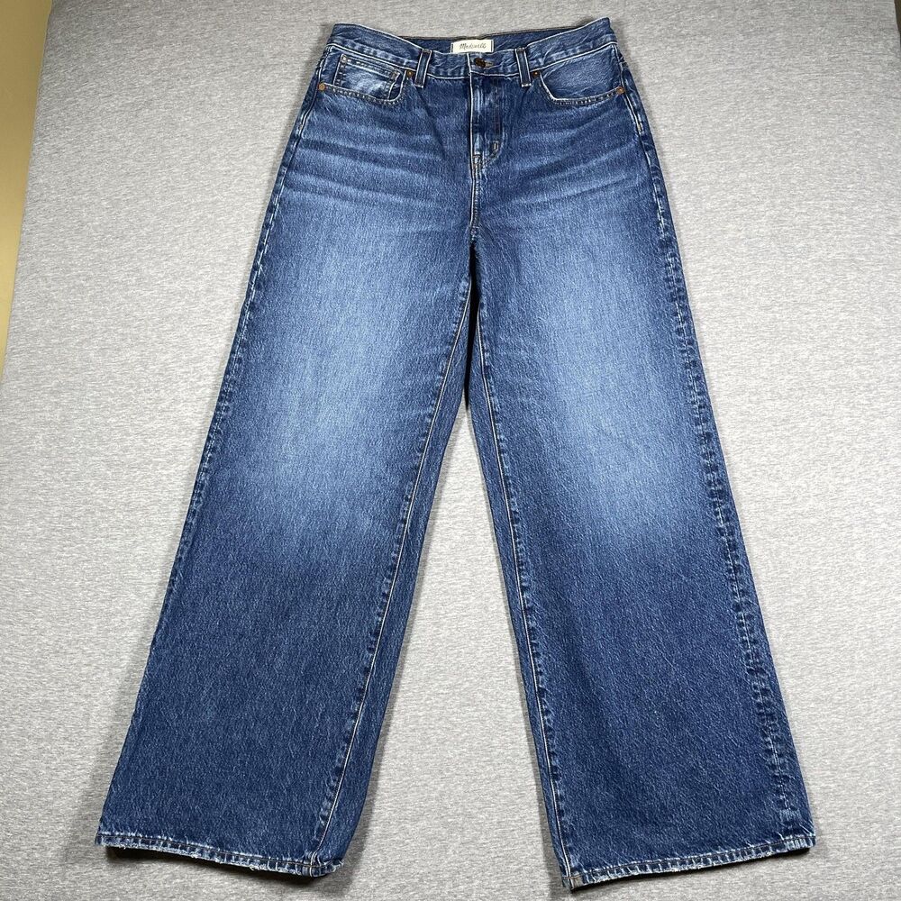 Madewell Jeans Womens 29 Blue Denim Superwide Wide-Leg Mid Rise Relaxed Baggy